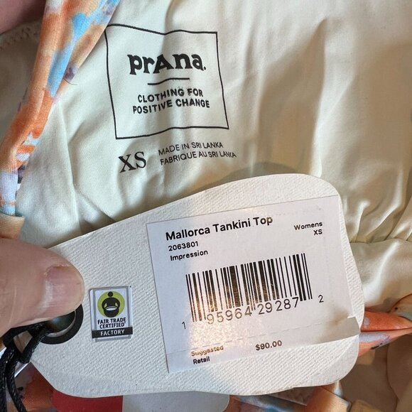 prAna Womens Mallorca Tankini Swim Top XTRA-SMALL XS in Floral Impression - Picture 4 of 4
